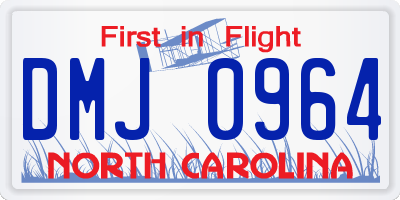 NC license plate DMJ0964