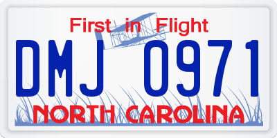 NC license plate DMJ0971
