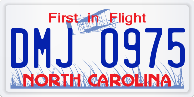 NC license plate DMJ0975