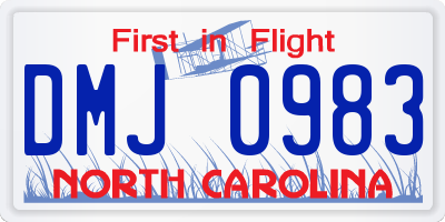 NC license plate DMJ0983