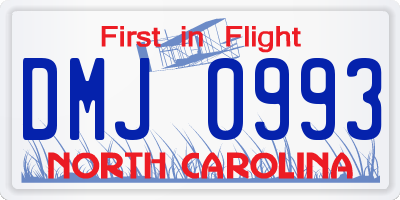 NC license plate DMJ0993