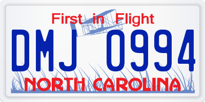 NC license plate DMJ0994