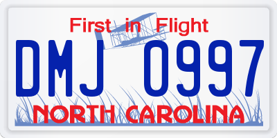 NC license plate DMJ0997