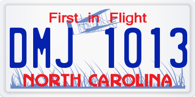 NC license plate DMJ1013