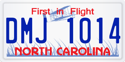 NC license plate DMJ1014