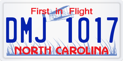 NC license plate DMJ1017