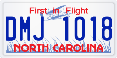 NC license plate DMJ1018