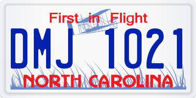 NC license plate DMJ1021