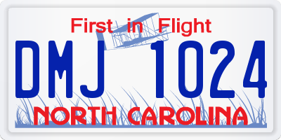 NC license plate DMJ1024