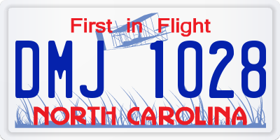 NC license plate DMJ1028
