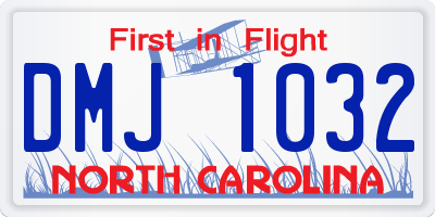 NC license plate DMJ1032