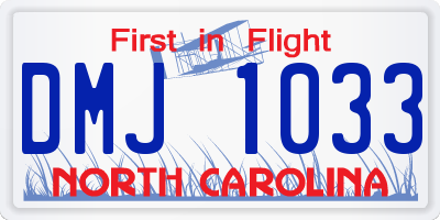 NC license plate DMJ1033