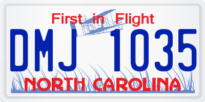 NC license plate DMJ1035