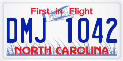 NC license plate DMJ1042