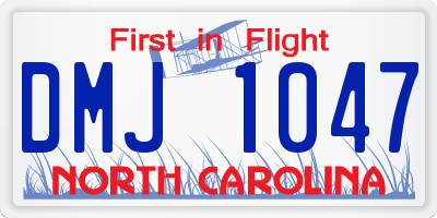 NC license plate DMJ1047