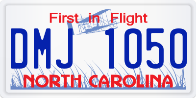 NC license plate DMJ1050