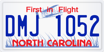 NC license plate DMJ1052