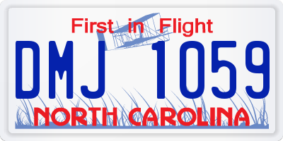 NC license plate DMJ1059