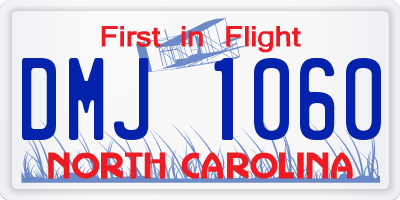 NC license plate DMJ1060