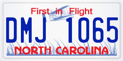 NC license plate DMJ1065