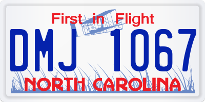 NC license plate DMJ1067