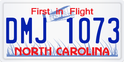 NC license plate DMJ1073