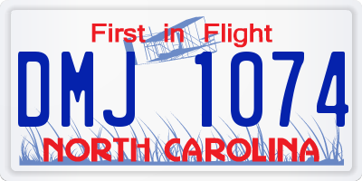 NC license plate DMJ1074