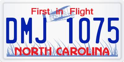 NC license plate DMJ1075