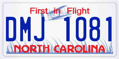 NC license plate DMJ1081