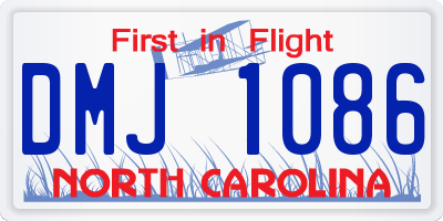 NC license plate DMJ1086