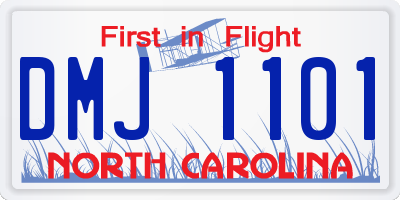 NC license plate DMJ1101