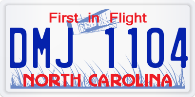 NC license plate DMJ1104