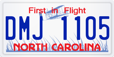 NC license plate DMJ1105