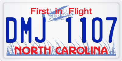 NC license plate DMJ1107