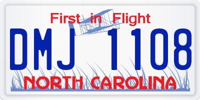 NC license plate DMJ1108