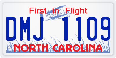 NC license plate DMJ1109