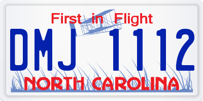 NC license plate DMJ1112