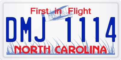 NC license plate DMJ1114
