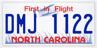 NC license plate DMJ1122