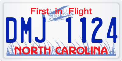 NC license plate DMJ1124