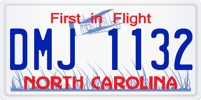 NC license plate DMJ1132
