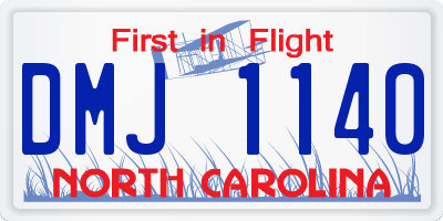 NC license plate DMJ1140