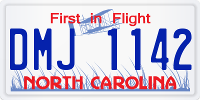 NC license plate DMJ1142
