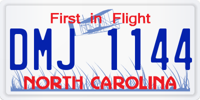 NC license plate DMJ1144