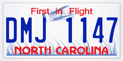 NC license plate DMJ1147