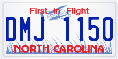 NC license plate DMJ1150