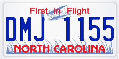 NC license plate DMJ1155