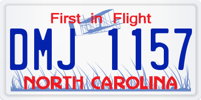 NC license plate DMJ1157