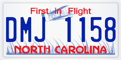 NC license plate DMJ1158