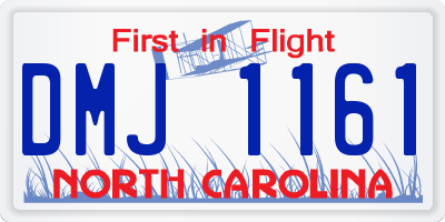 NC license plate DMJ1161